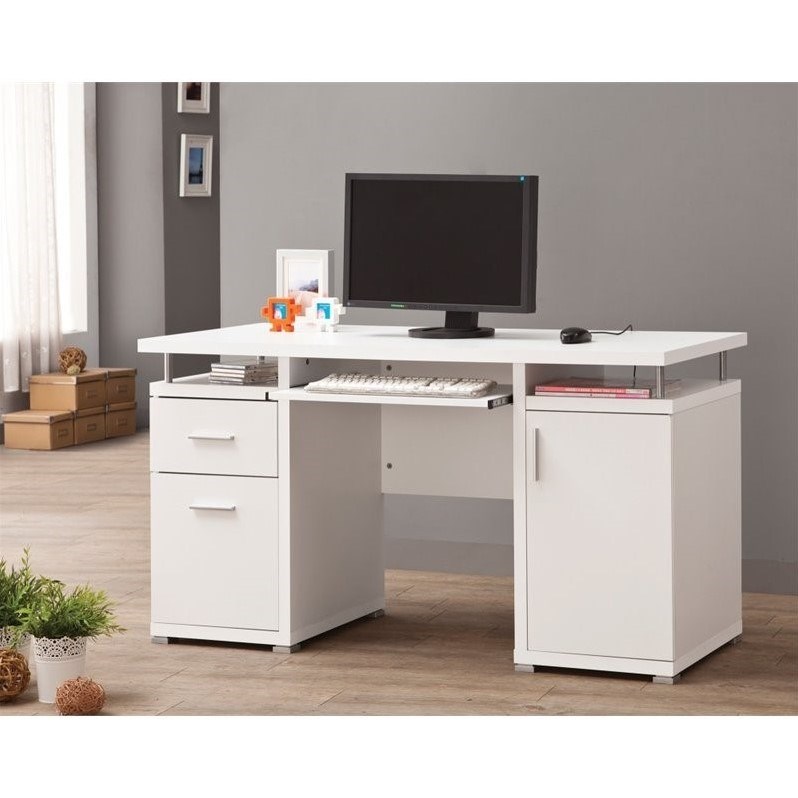 Stonecroft Furniture 2 Drawer Computer Desk in White