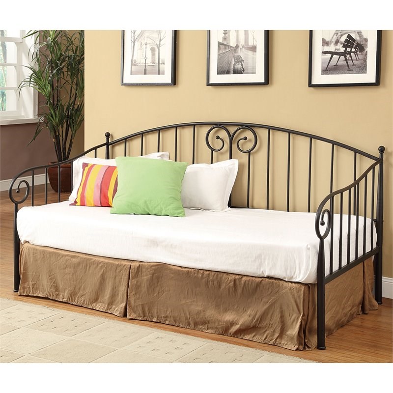 Stonecroft Furniture Traditional Twin Metal Spindle Daybed in Black