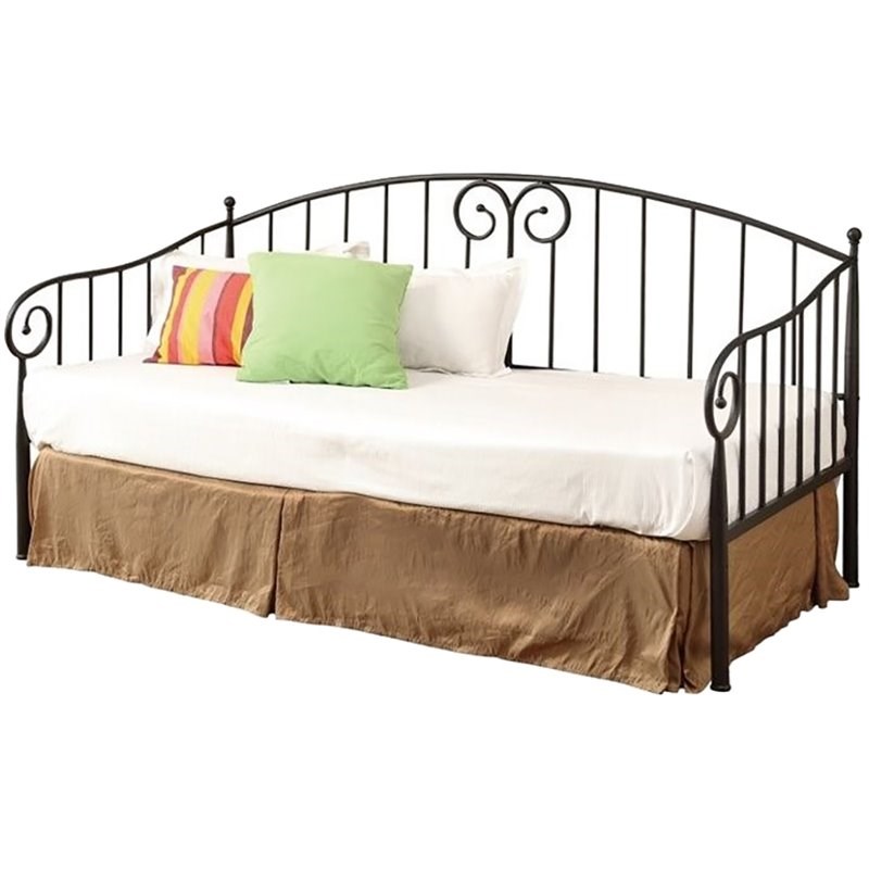 Stonecroft Furniture Traditional Twin Metal Spindle Daybed in Black