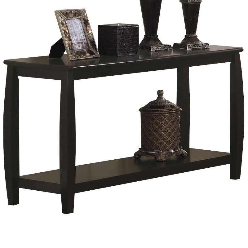 Stonecroft Furniture Retangular Console Table with Bottom Shelf in Cappuccino