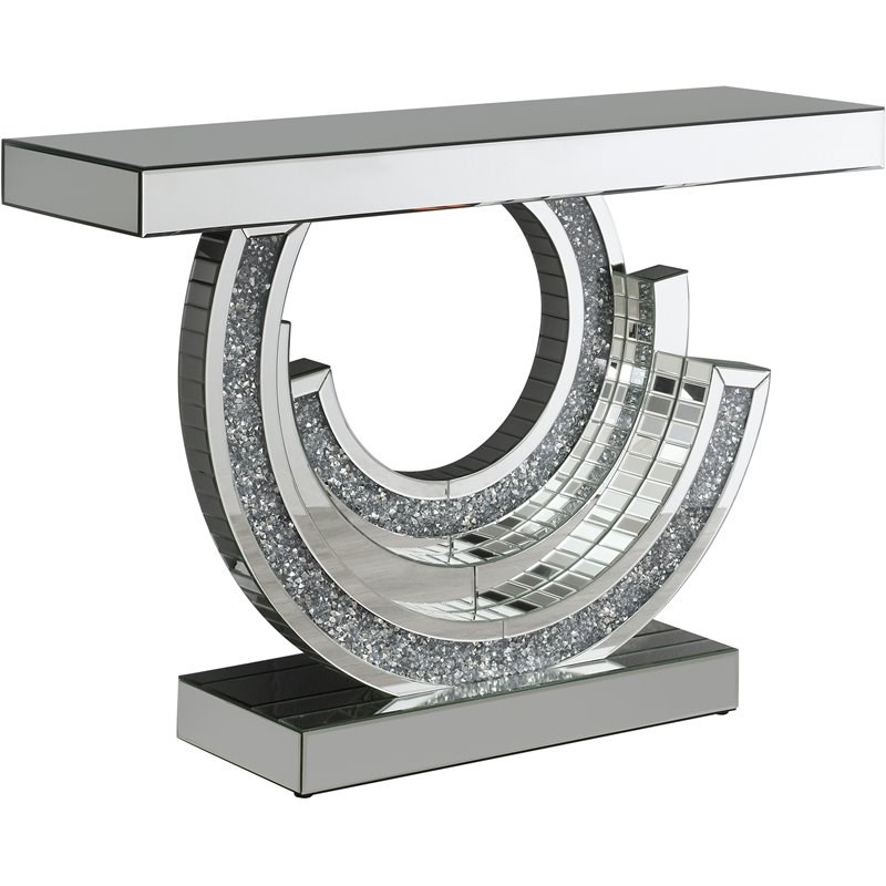 Stonecroft Furniture Multi-Dimensional Console Table in Silver