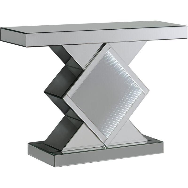Stonecroft Furniture Console Table with LED Lighting in Silver