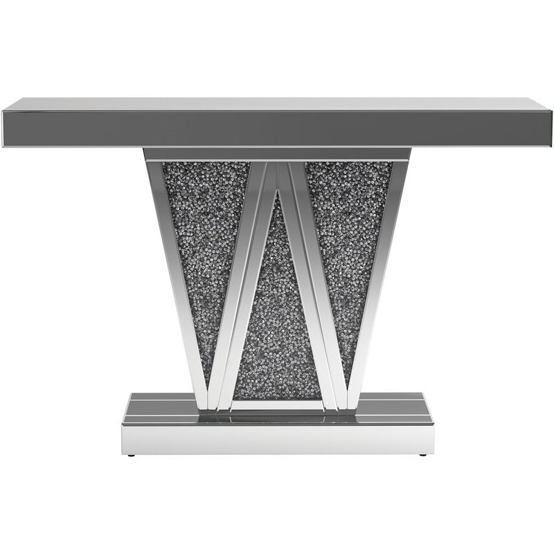 Stonecroft Furniture Modern Rectangular Console Table in Silver