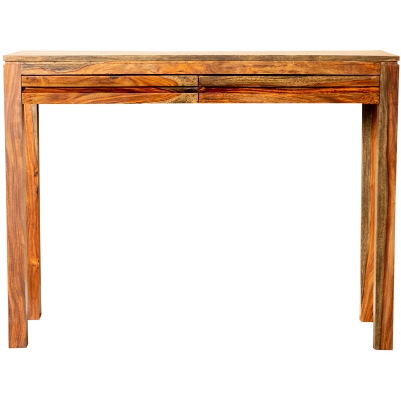 Stonecroft Furniture Rectangular 2 Drawer Console Table in Warm Chestnut