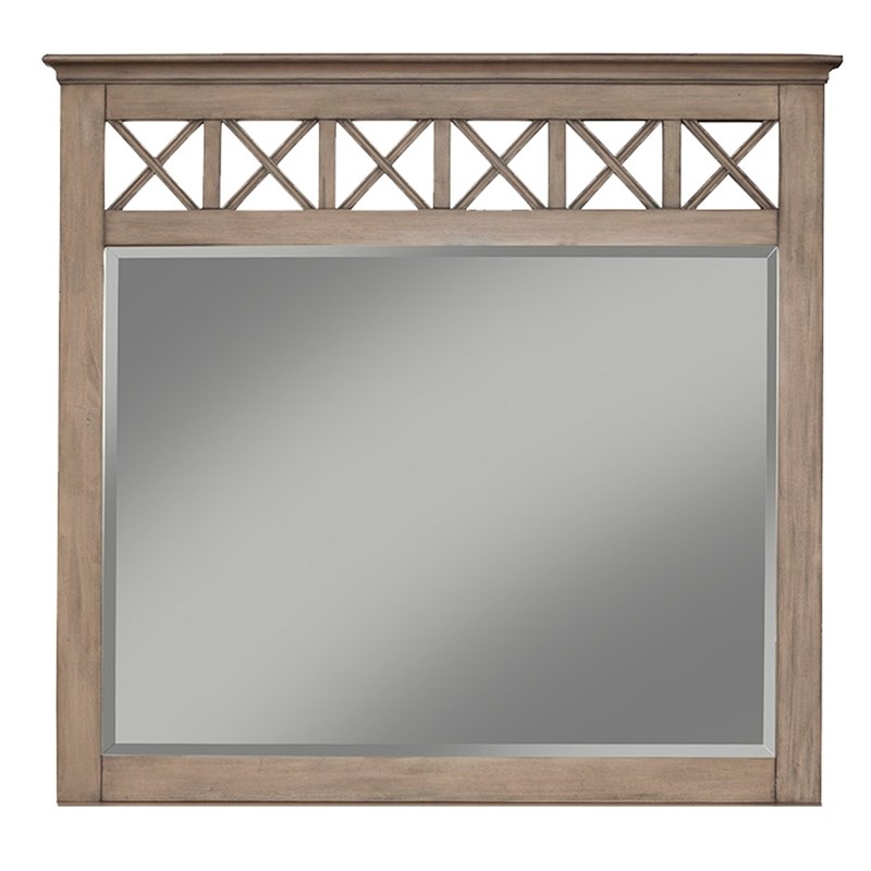 Alpine Furniture Potter Wood Bedroom Mirror in French Truffle