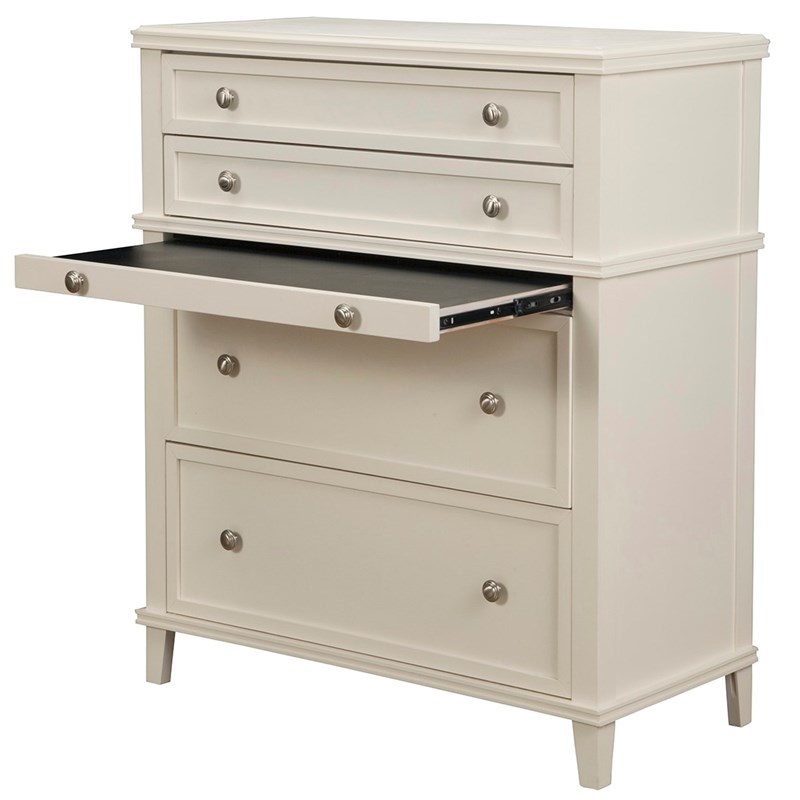 Alpine Furniture Potter 4 Drawer Wood Multi-Functional Chest in White ...