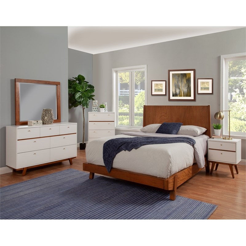 Alpine Furniture Dakota 7 Drawer Wood Dresser in White Homesquare