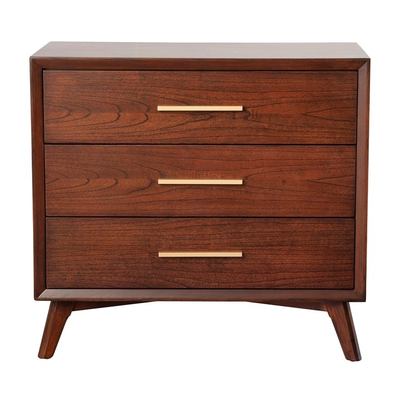 alpine furniture gramercy 3 drawer small wood chest in