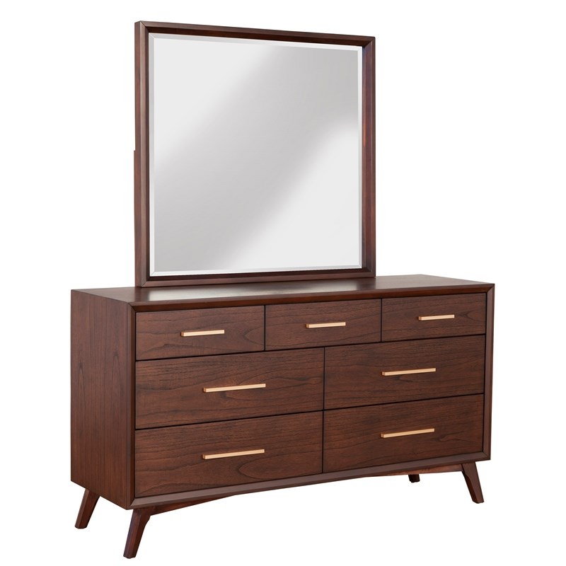 Alpine Furniture Gramercy Wood Bedroom Mirror in Walnut