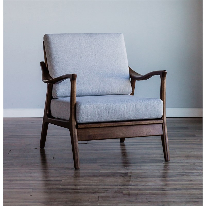 wooden lounge chair with cushion