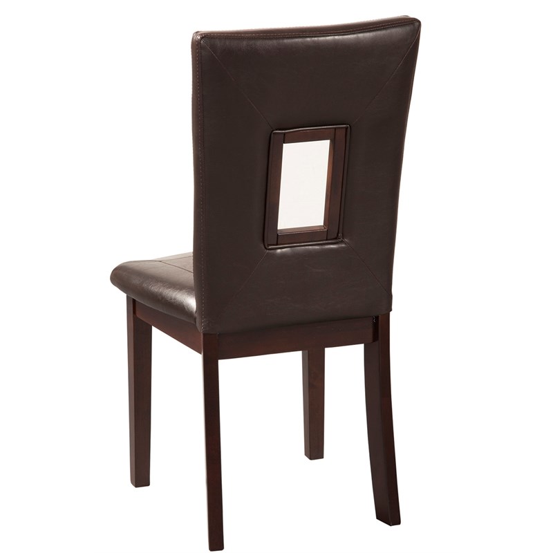 Alpine Furniture Segundo Set of 2 Wood Side Dining Chairs in Espresso