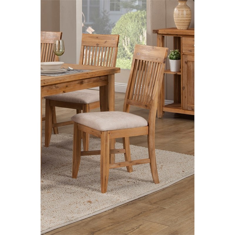 Alpine Furniture Aspen Set of 2 Dining Side Chairs in Antique Natural ...