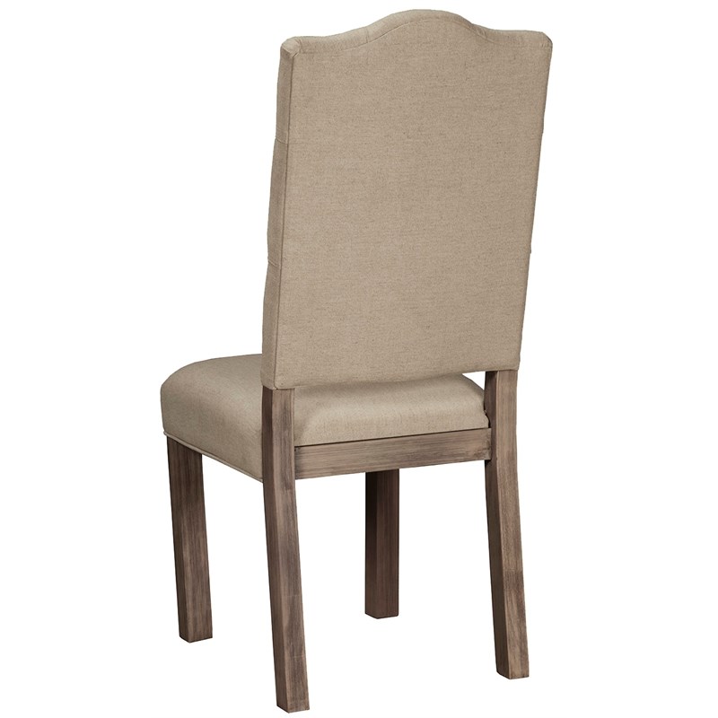 Alpine Furniture Fiji Set of 2 Upholstered Dining Chairs in Weathered Gray