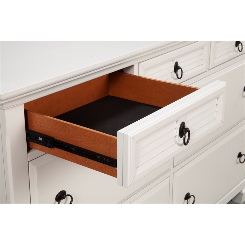 Alpine Furniture Winchester 7 Drawer, Preesall 7 Drawer Combo Dresser