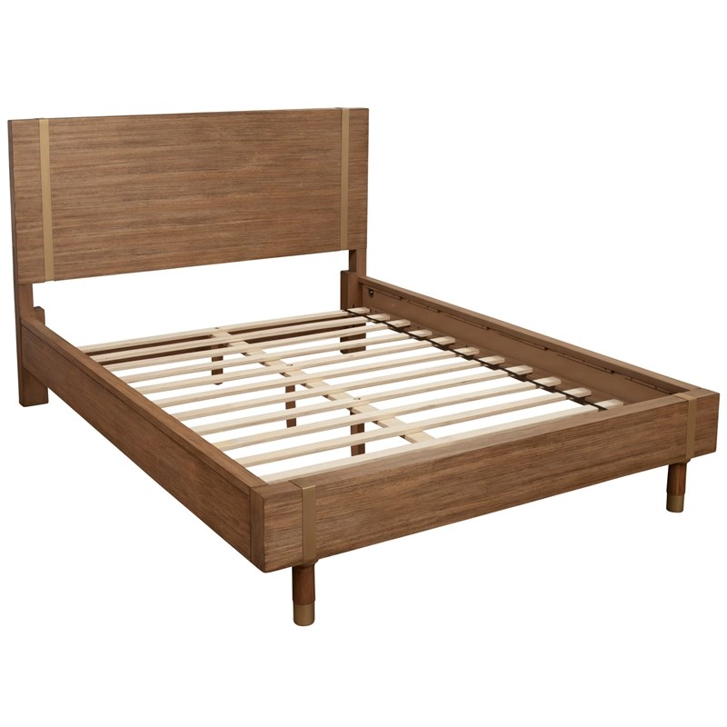 Alpine Furniture Easton California King Wood Platform Bed in Sand