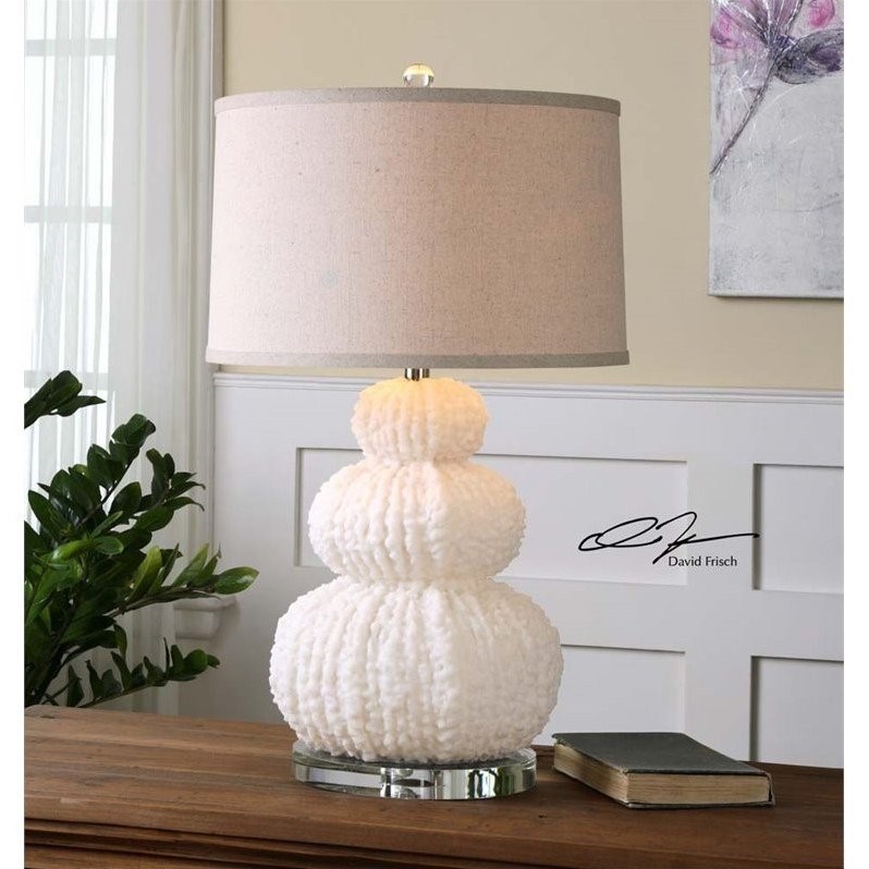 Allora 1-Light Resin and Metal Table Lamp in Shell Ivory