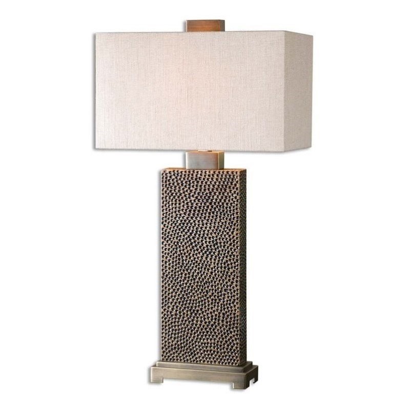 Allora 1-Light Resin and Metal Table Lamp in Coffee Bronze