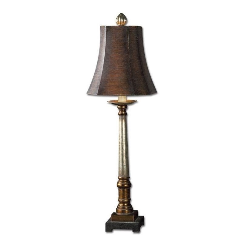 Allora 1-Light Resin Buffet Lamp in Warm Bronze and Silver