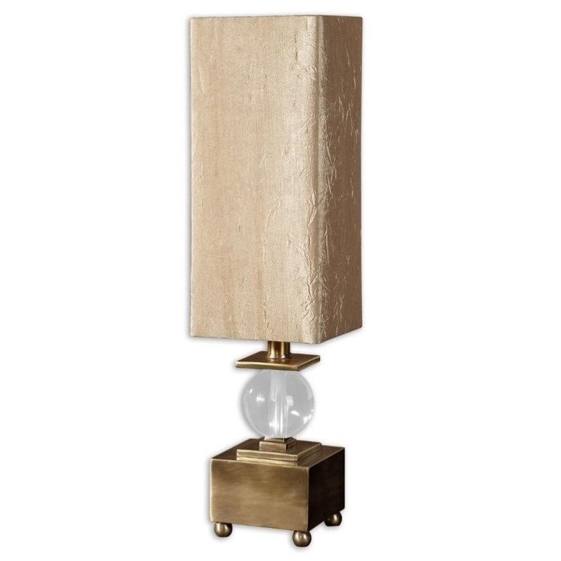 Allora 1-Light Plated Crystal and Metal Buffet Lamp in Coffee Bronze