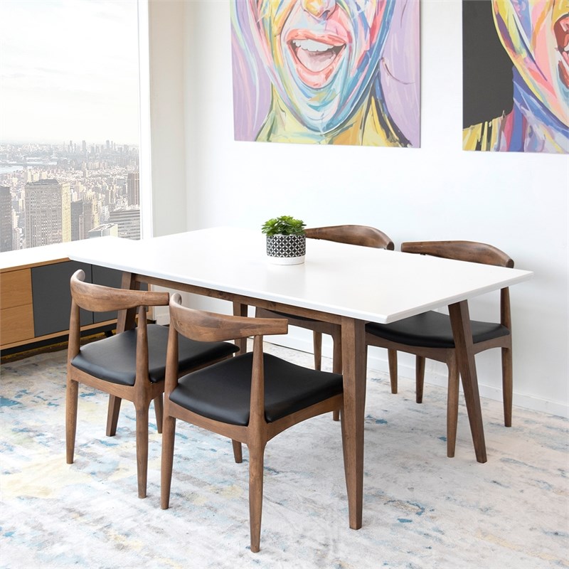White Mid Century Dining Table - Buy Modway Satellite 5 Piece Mid