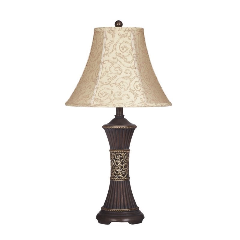 Allora Beige Shade Table Lamp in Bronze (Set of 2)