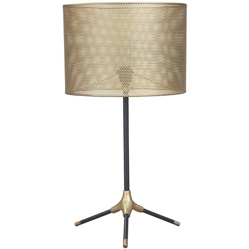 Allora Metal Table Lamp in Gray and Brass
