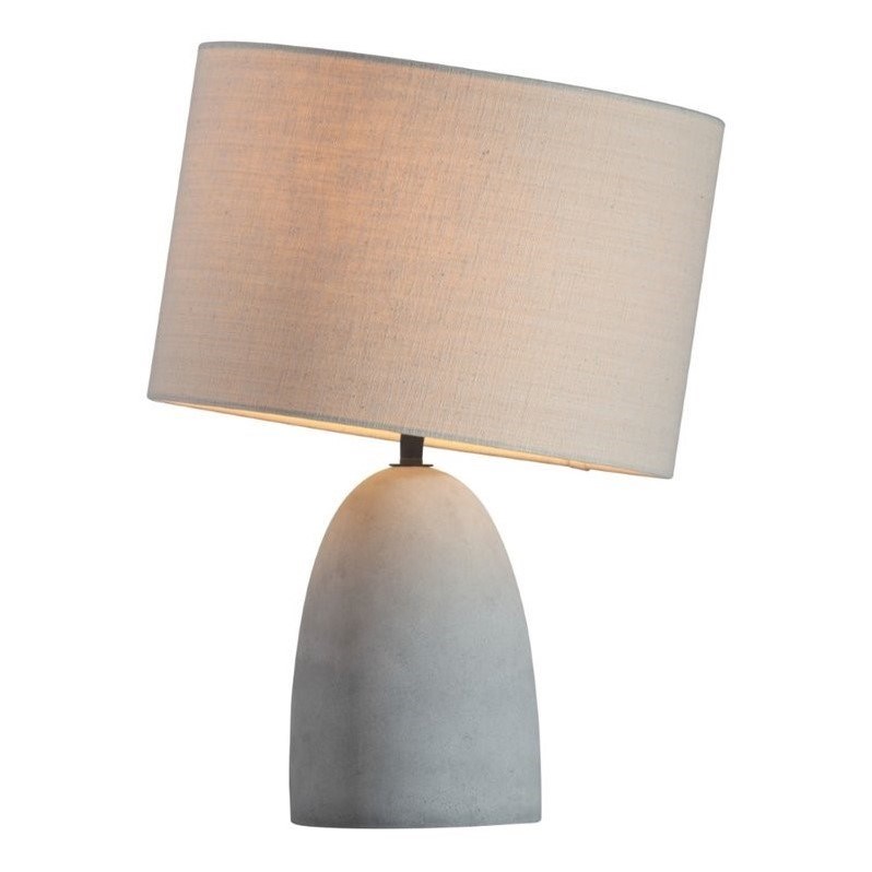Allora Faux Concrete Base Table Lamp with Fabric Shade in Beige