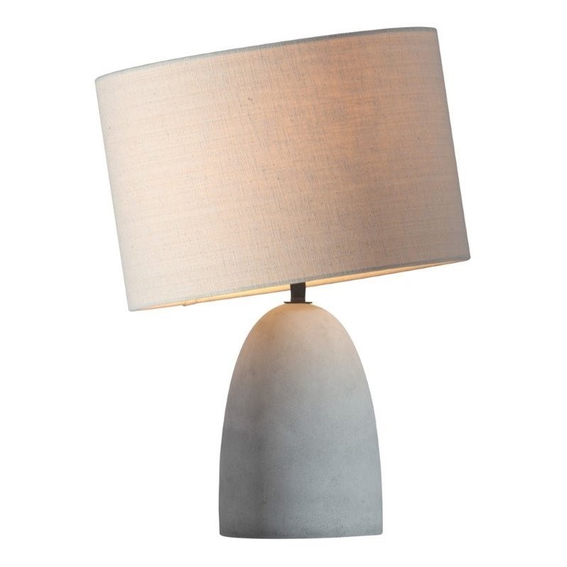 Allora Faux Concrete Base Table Lamp with Fabric Shade in Beige