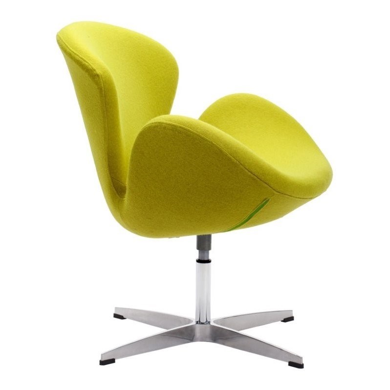Allora Fabric Upholstered Armchair with Steel Base in Pistachio Green