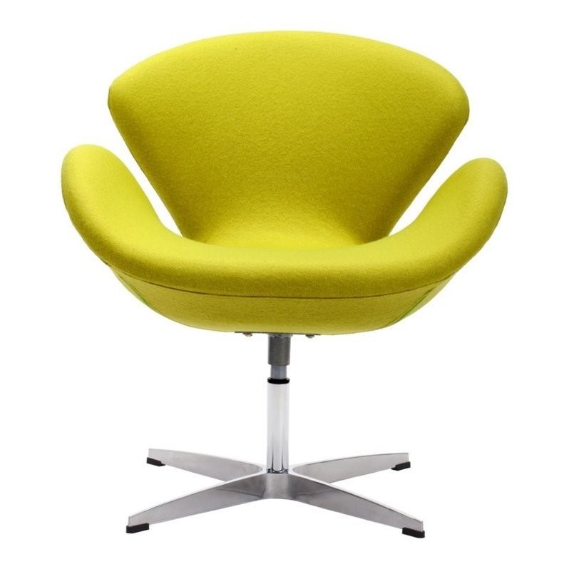 Allora Fabric Upholstered Armchair with Steel Base in Pistachio Green