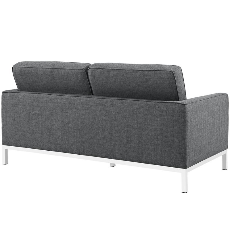 Allora Fabric Tufted Loveseat in Gray