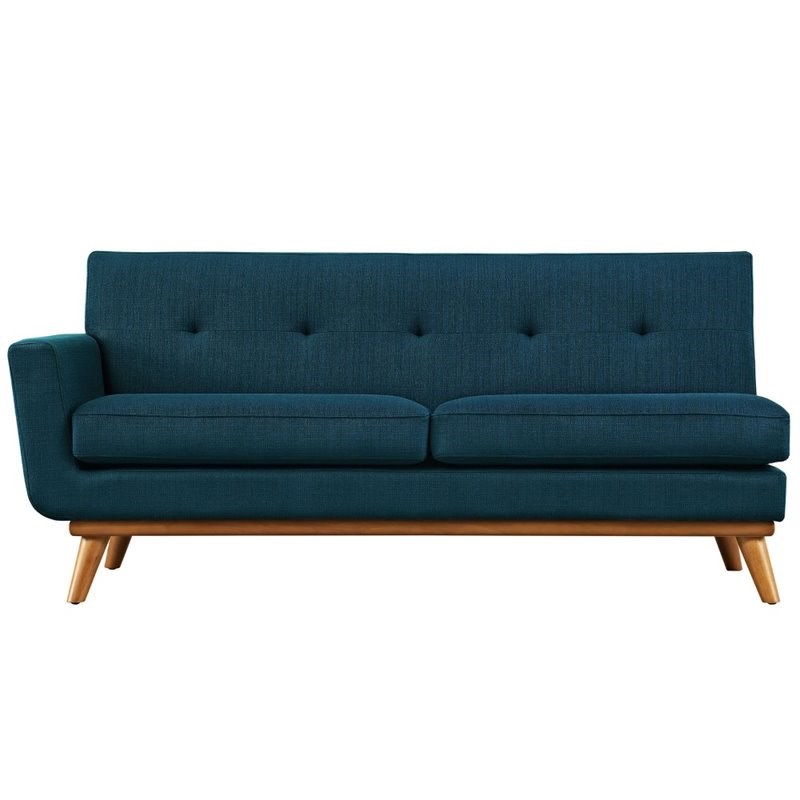 Allora Tufted Left Arm Loveseat in Azure and Cherry