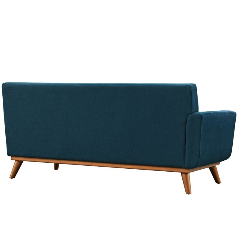 Allora Tufted Left Arm Loveseat in Azure and Cherry