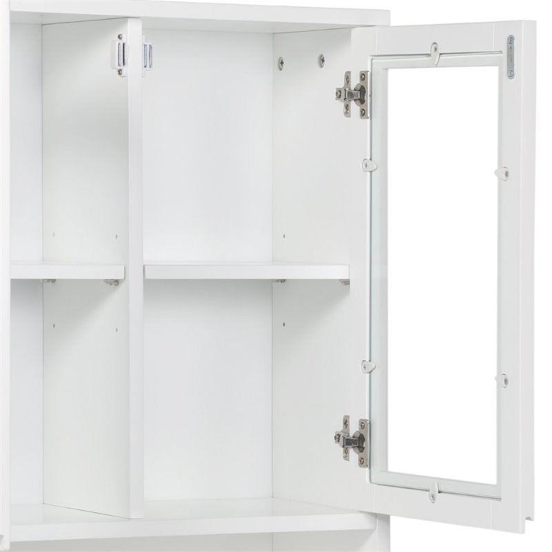 Allora 2 Door Mid Century Solid Wood Medicine Cabinet in White