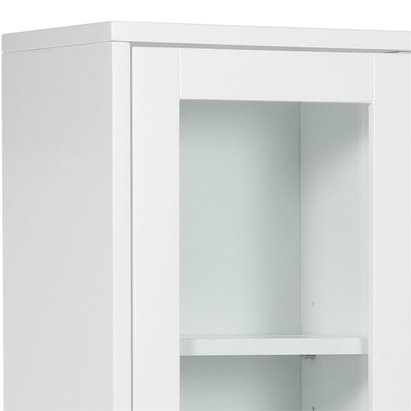 Allora 2 Door Mid Century Solid Wood Medicine Cabinet in White