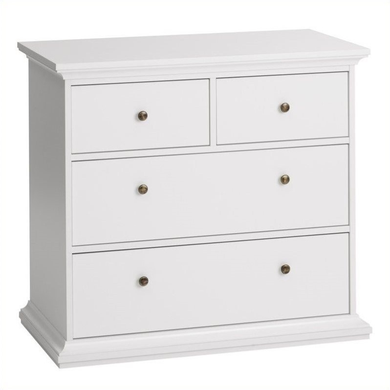 Allora Contemporary  4 Drawer Chest in White