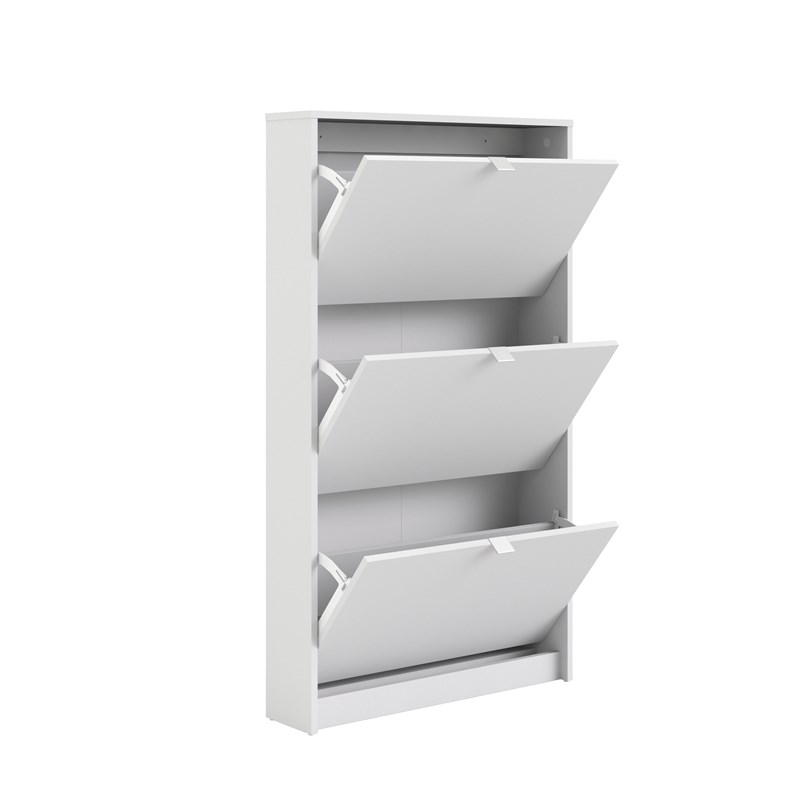 Allora 3 Drawer Engineered Wood Shoe Cabinet in White