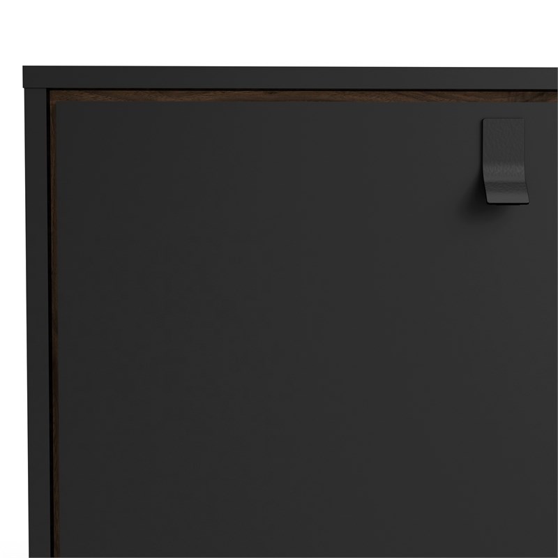 Allora 2 Door 2 Drawer Sideboard in Black Matte & Walnut