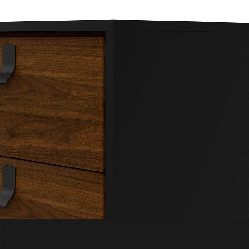 Allora 1 Door 2 Drawer Sideboard in Black Matte & Walnut
