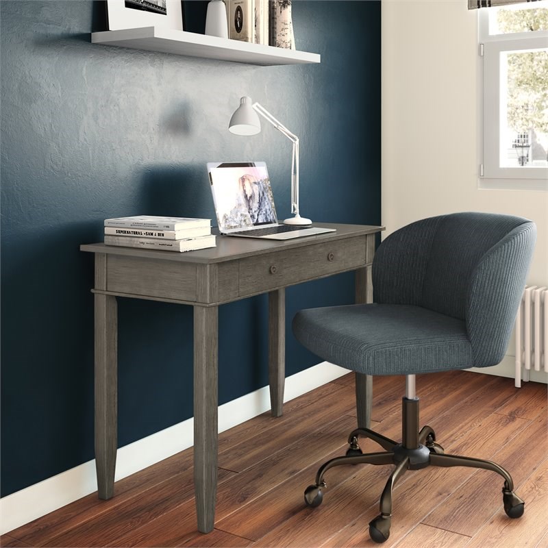Allora Solid Wood Home Office Desk in Farmhouse Gray