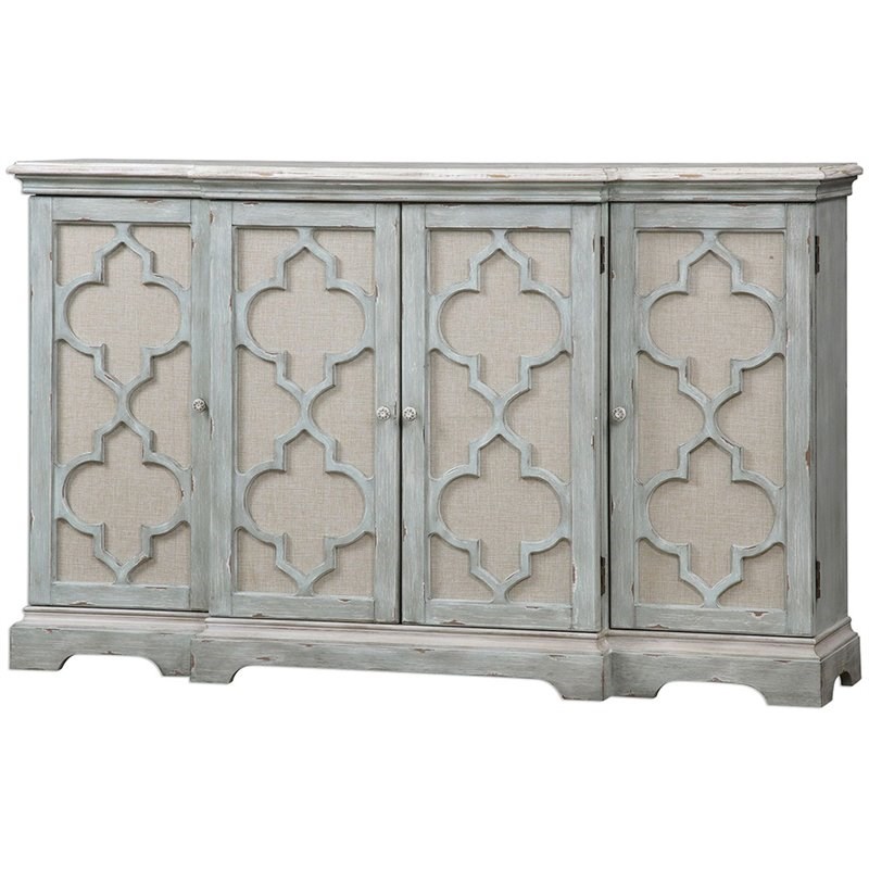 Allora Contemporary 4 Door Grey Cabinet in Weathered Grey