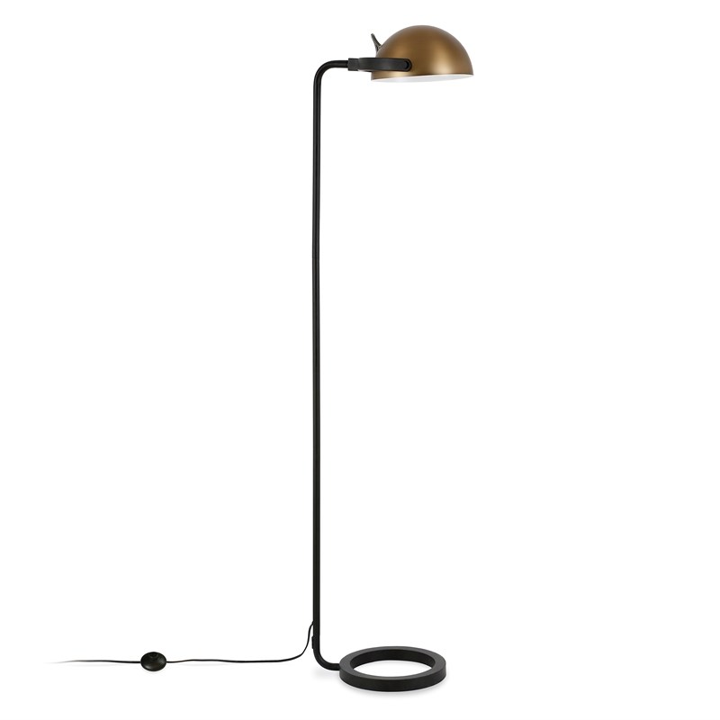 Allora Mid-Century Height Adjustable Floor Lamp in Black and Bronze