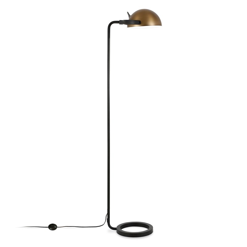 Allora Mid-Century Height Adjustable Floor Lamp in Black and Bronze
