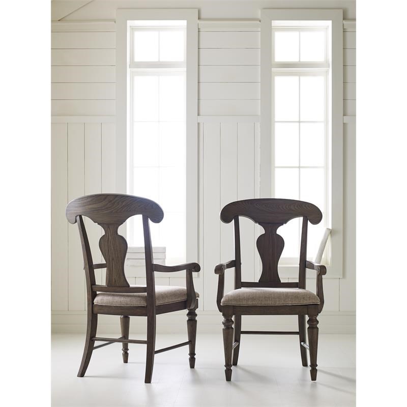 Legacy Classic Brookhaven Splat Back Arm Chair (set of 2) in Rustic Elm Wood