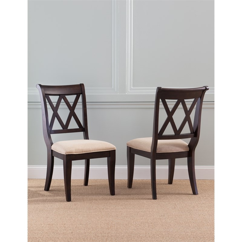 Legacy Classic Thatcher X Back Side Chair (set of 2) in Amber Brown Wood