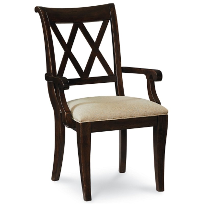 Legacy Classic Thatcher X Back Wood Arm Chair (set of 2) in Amber Brown