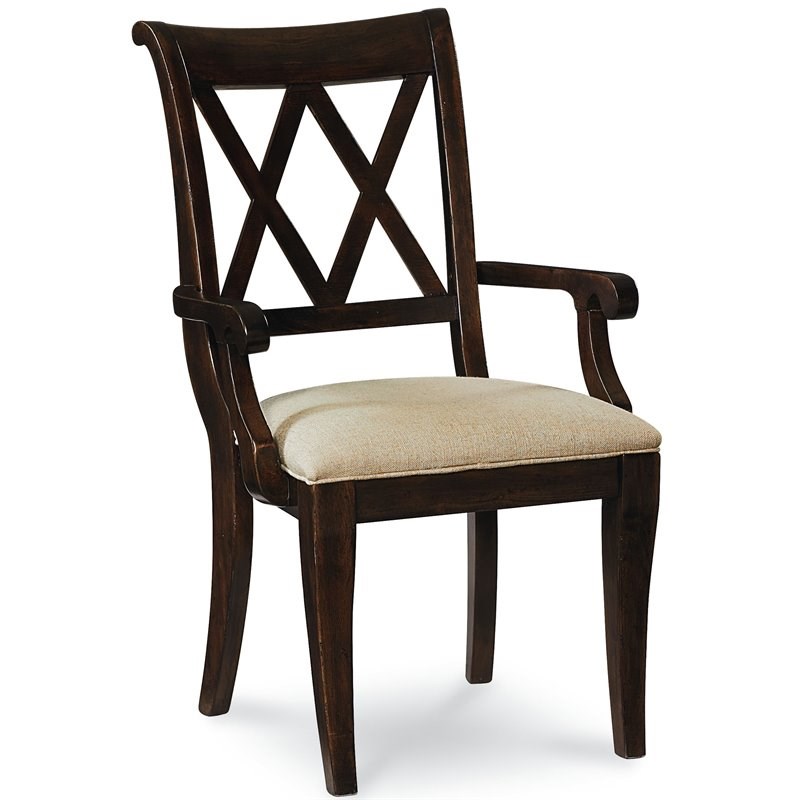 Legacy Classic Thatcher X Back Wood Arm Chair (set of 2) in Amber Brown