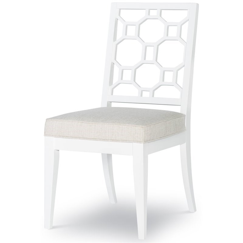 Legacy Chelsea by Rachael Ray (set of 2) Lattice Back Side Chair in White Wood