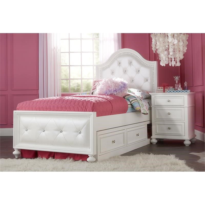 Legacy Classic Madison Three Drawer Night Stand in in White Finish Wood
