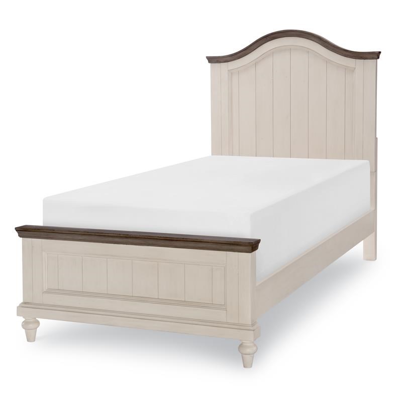 Legacy Classic Brookhaven Panel Bed Twin Vintage Linen and Rustic Dark Elm Wood